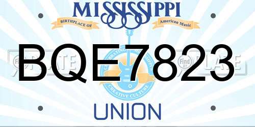 BQE7823 Mississippi License Plate