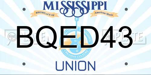 BQED43 Mississippi License Plate