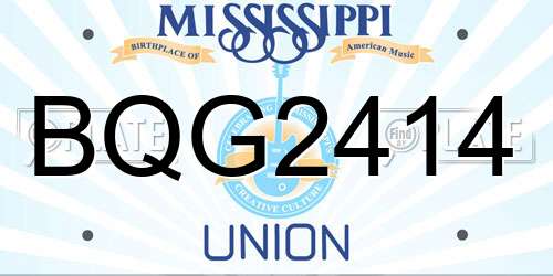 BQG2414 Mississippi License Plate