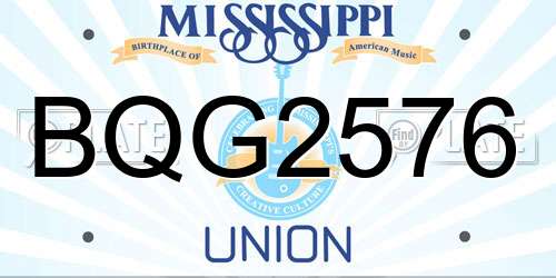 BQG2576 Mississippi License Plate