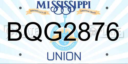 BQG2876 Mississippi License Plate