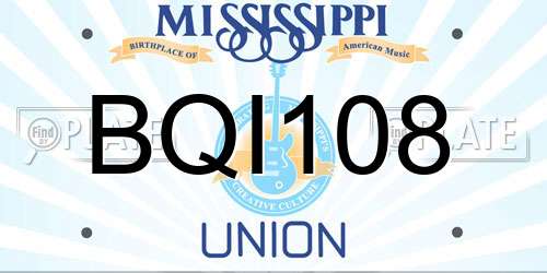 BQI108 Mississippi License Plate