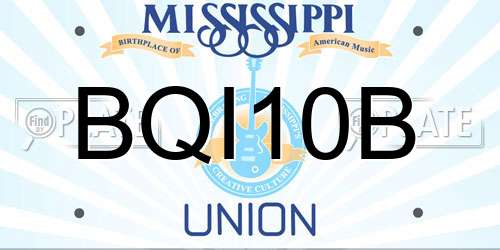 BQI10B Mississippi License Plate