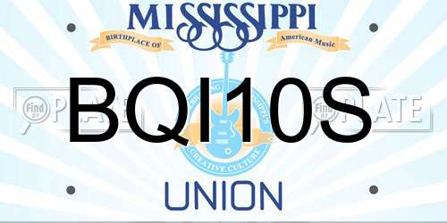 BQI10S Mississippi License Plate
