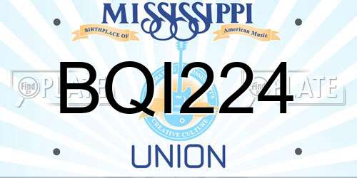 BQI224 Mississippi License Plate