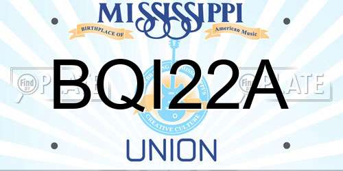 BQI22A Mississippi License Plate