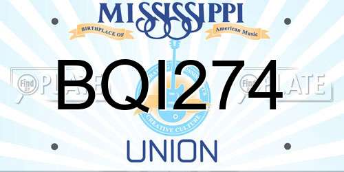 BQI274 Mississippi License Plate