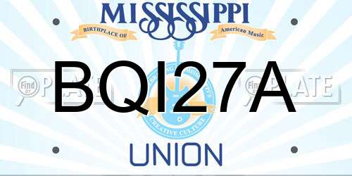 BQI27A Mississippi License Plate