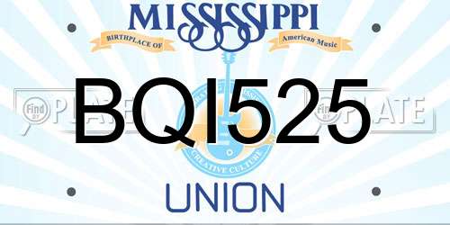BQI525 Mississippi License Plate
