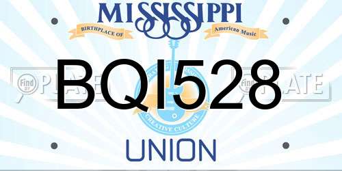 BQI528 Mississippi License Plate