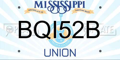 BQI52B Mississippi License Plate