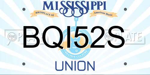 BQI52S Mississippi License Plate