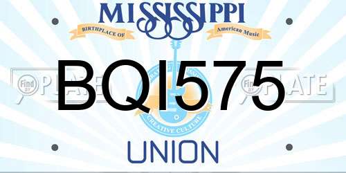 BQI575 Mississippi License Plate