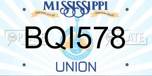BQI578 Mississippi License Plate