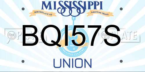 BQI57S Mississippi License Plate