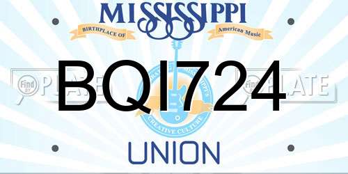BQI724 Mississippi License Plate