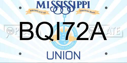 BQI72A Mississippi License Plate