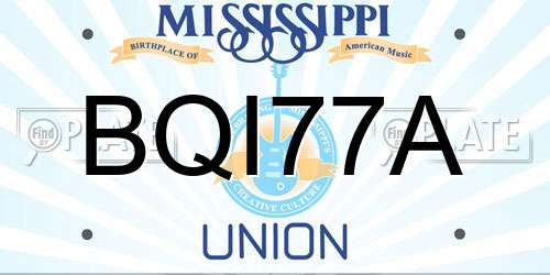 BQI77A Mississippi License Plate