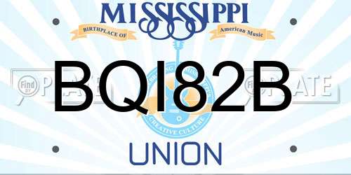 BQI82B Mississippi License Plate