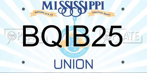 BQIB25 Mississippi License Plate