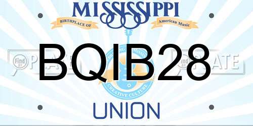 BQIB28 Mississippi License Plate
