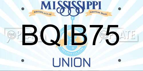 BQIB75 Mississippi License Plate