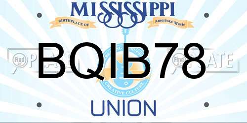BQIB78 Mississippi License Plate