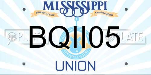 BQII05 Mississippi License Plate
