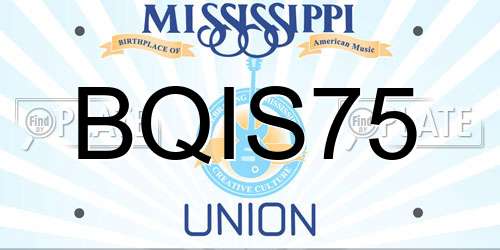 BQIS75 Mississippi License Plate