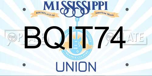 BQIT74 Mississippi License Plate