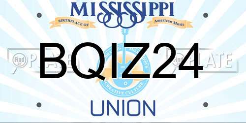 BQIZ24 Mississippi License Plate