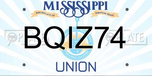 BQIZ74 Mississippi License Plate