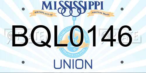 BQL0146 Mississippi License Plate