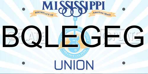BQLEGEG Mississippi License Plate