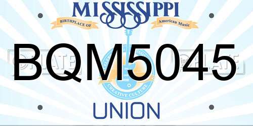 BQM5045 Mississippi License Plate