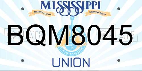 BQM8045 Mississippi License Plate