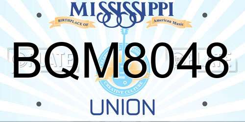 BQM8048 Mississippi License Plate