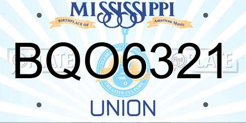 BQO6321 Mississippi License Plate