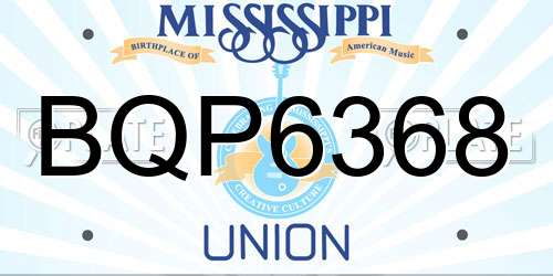 BQP6368 Mississippi License Plate