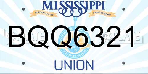 BQQ6321 Mississippi License Plate