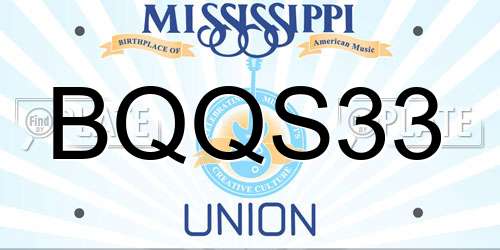 BQQS33 Mississippi License Plate