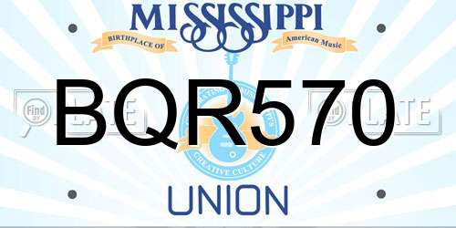 BQR570 Mississippi License Plate