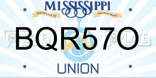 BQR57O Mississippi License Plate
