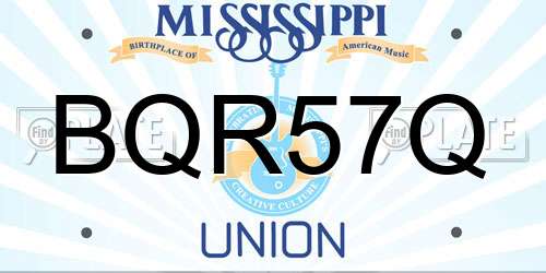 BQR57Q Mississippi License Plate