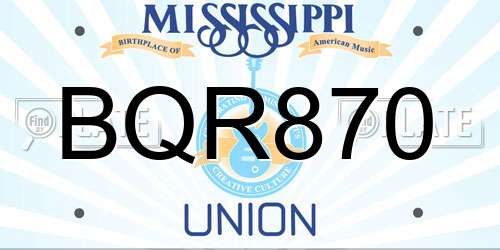 BQR870 Mississippi License Plate