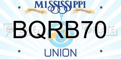 BQRB70 Mississippi License Plate