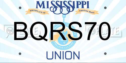 BQRS70 Mississippi License Plate