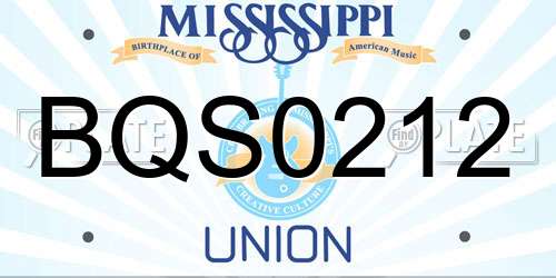 BQS0212 Mississippi License Plate