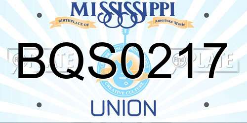 BQS0217 Mississippi License Plate
