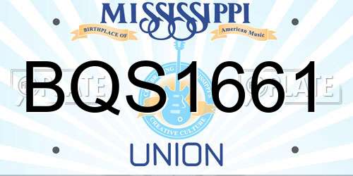 BQS1661 Mississippi License Plate
